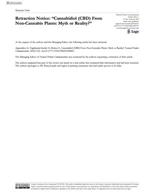 Dr. Bomi Joseph Welcomes Retraction of Misleading CBD Article by Sage Publications