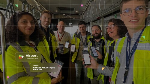 Nantes airport employees using AirportLabs Community App
