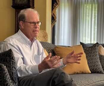 On set: Indiana Governor Mike Braun was interviewed for Saving the Hoosier: The Fight for America's Forests.
